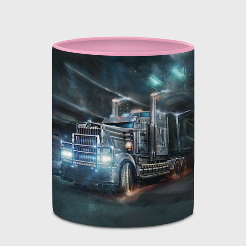 Кружка с полной запечаткой Neo truck, цвет белый + розовый - фото 4