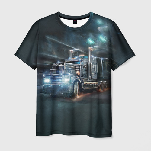 Мужская футболка с принтом Neo truck, вид спереди №1