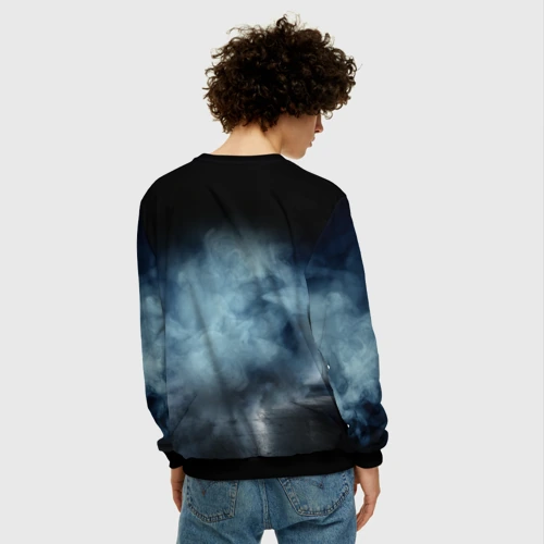 Мужской свитшот 3D с принтом Man фура, вид сзади #2