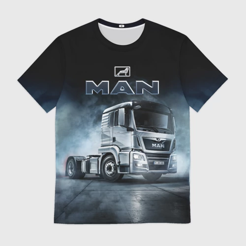 Мужская футболка 3D с принтом Man фура, вид спереди #2
