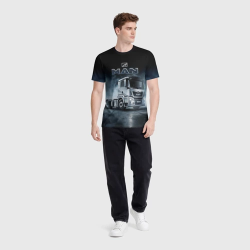 Мужская футболка 3D с принтом Man фура, вид сбоку #3