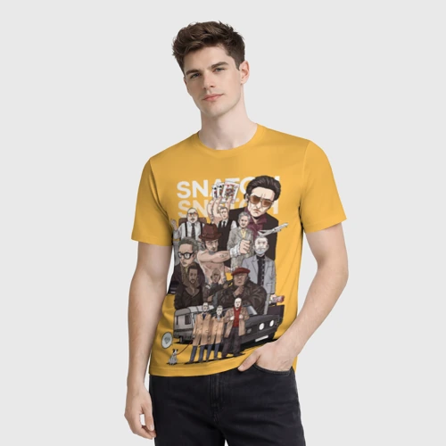 Мужская футболка 3D с принтом Большой куш, фото на моделе #1