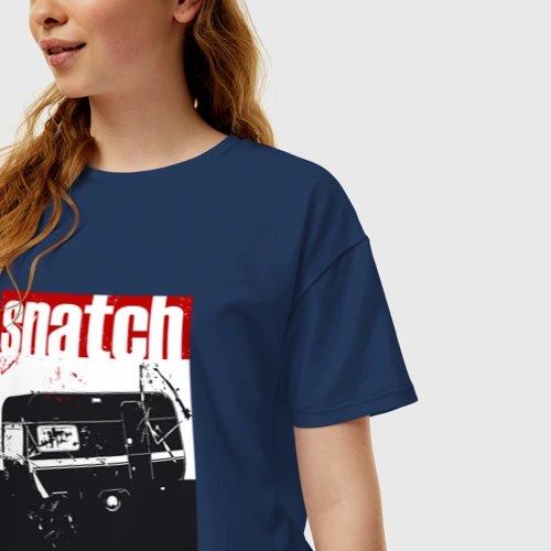 Женская футболка хлопок Oversize с принтом Большой куш Гай Ричи, фото на моделе #1