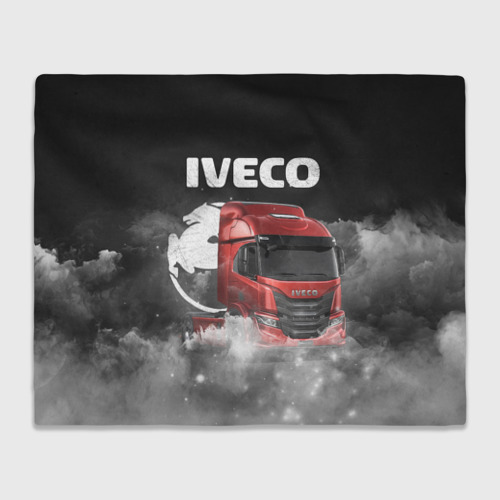 Плед 3D с принтом Iveco truck, вид спереди #2
