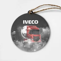 Деревянная игрушка круг Iveco truck