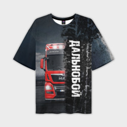 Мужская футболка oversize 3D Дальнобой Red Truck