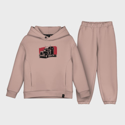Детский костюм хлопок Oversize Truck red