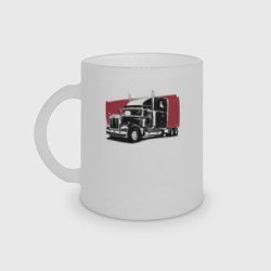 Кружка матовая стеклянная Truck red