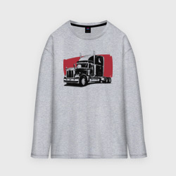 Женский лонгслив oversize хлопок Truck red