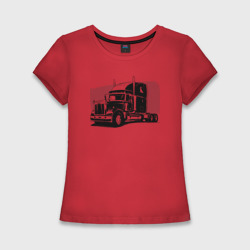 Женская футболка хлопок Slim Truck red