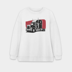 Женский свитшот oversize без начеса хлопок Truck red