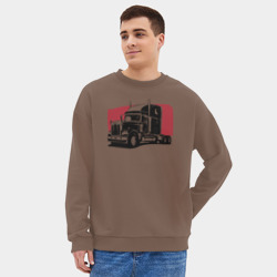 Мужской свитшот oversize без начеса хлопок Truck red - фото 2