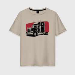 Женская футболка хлопок Oversize Truck red