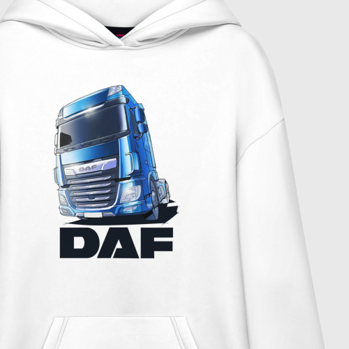 Худи SuperOversize хлопок Daf Truck, цвет белый - фото 3