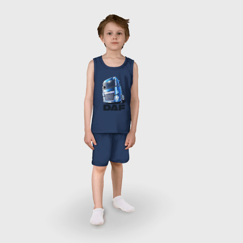 Детская пижама с шортами хлопок Daf Truck, цвет темно-синий - фото 3