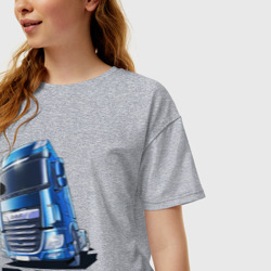 Женская футболка хлопок Oversize Daf Truck - фото 2