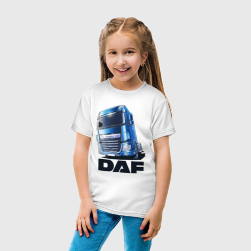 Детская футболка хлопок с принтом Daf Truck, вид сбоку #3