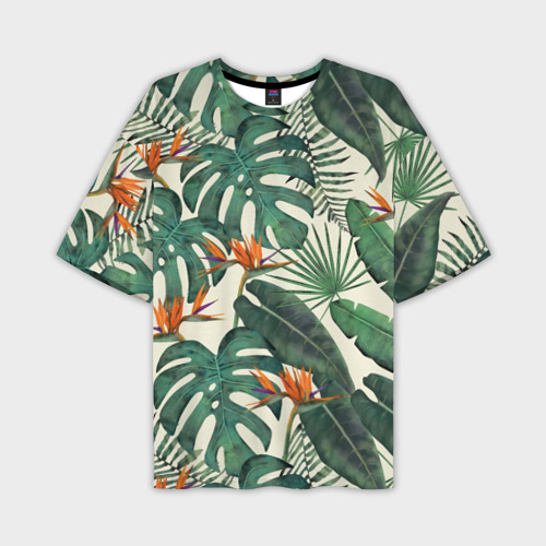 Мужская футболка oversize 3D Тропический паттерн, цвет 3D печать