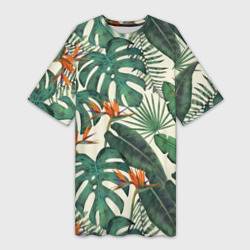 Платье-футболка 3D Тропический паттерн