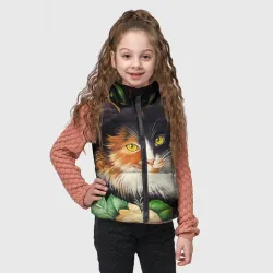 Детский жилет утепленный 3D Трёхцветная кошка - фото 2
