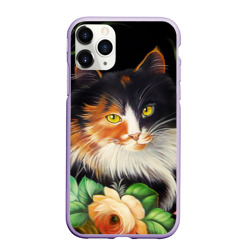 Чехол для iPhone 11 Pro матовый Трёхцветная кошка