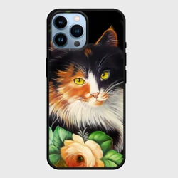 Чехол для iPhone 14 Pro Max Трёхцветная кошка