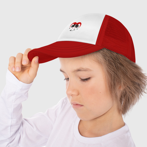 Детская кепка тракер Черная метка - Алиса, цвет красный - фото 3