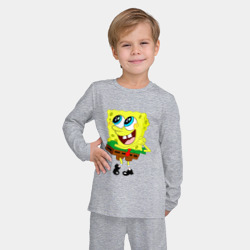Детская пижама с лонгсливом хлопок Спанч Боб Мило улыбается! - фото 2