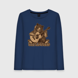 Женский лонгслив хлопок Медведь играет на гитаре