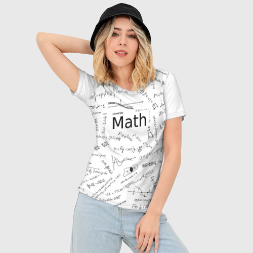 Женская футболка 3D Slim University Math, цвет 3D печать - фото 3