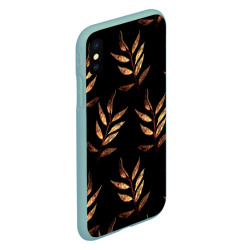 Чехол для iPhone XS Max матовый Золотисто-красные листья - фото 2