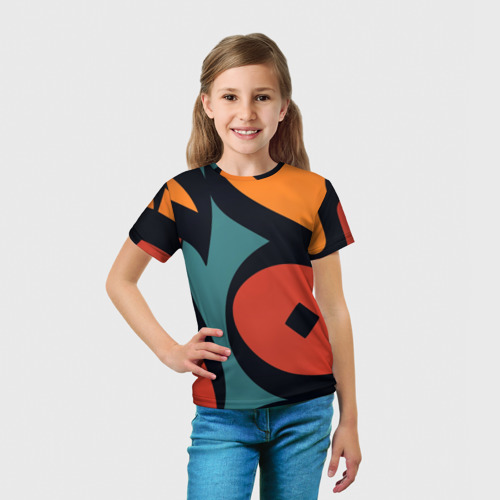 Детская футболка 3D с принтом Arabic Rain, вид сбоку #3