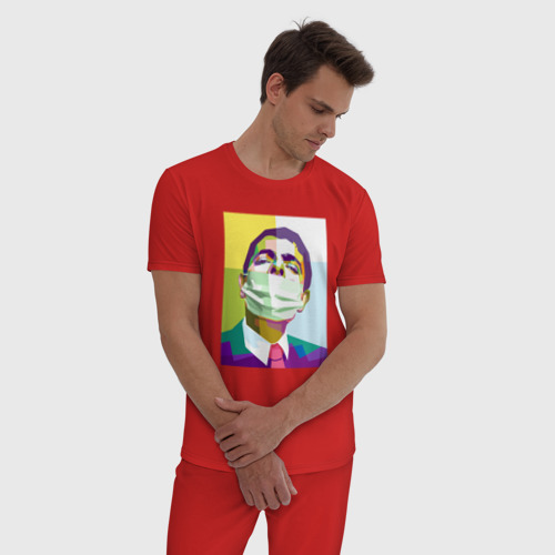 Мужская пижама хлопок Мистер Бин, цвет красный - фото 3