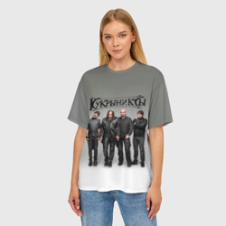 Женская футболка oversize 3D Кукрыниксы рок группа - фото 2