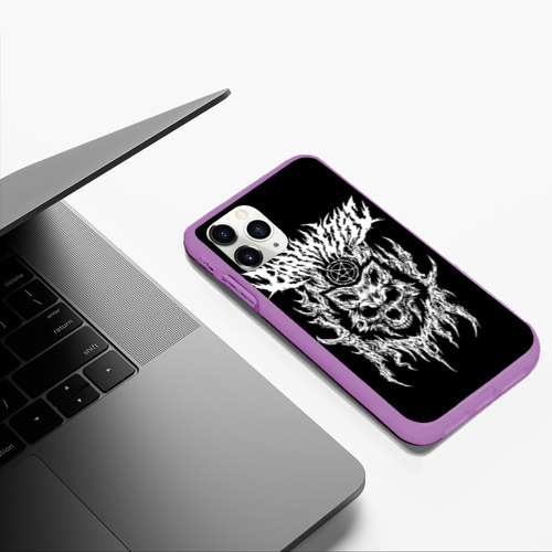 Чехол для iPhone 11 Pro Max матовый Baby Metal Wolf, цвет фиолетовый - фото 5