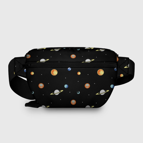 Поясная сумка 3D с принтом Планеты в космосе, вид сзади #1