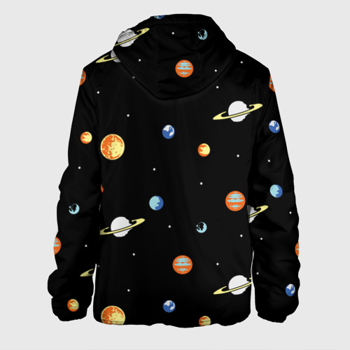 Мужская куртка 3D с принтом Планеты в космосе, вид сзади #1