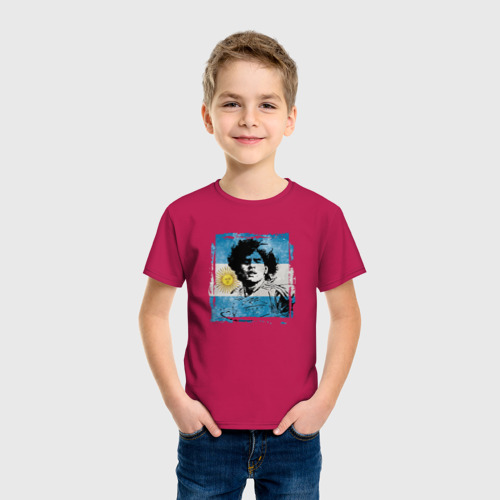 Детская футболка хлопок Диего - Аргентина, цвет маджента - фото 3