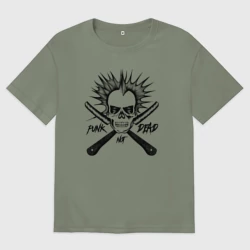 Женская футболка хлопок Oversize КиШ Punk not Dead