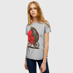 Женская футболка 3D Медведь на велосиеде - фото 2