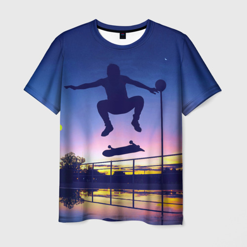 Мужская футболка с принтом Skateboarding, вид спереди №1
