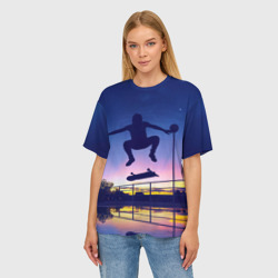 Женская футболка oversize 3D Skateboarding - фото 2