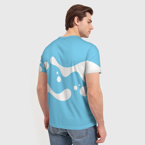 Мужская футболка 3D с принтом Пачка молока на    скейте, вид сзади #2