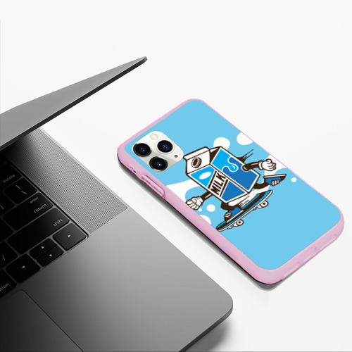 Чехол для iPhone 11 Pro Max матовый с принтом Пачка молока на    скейте, фото #5