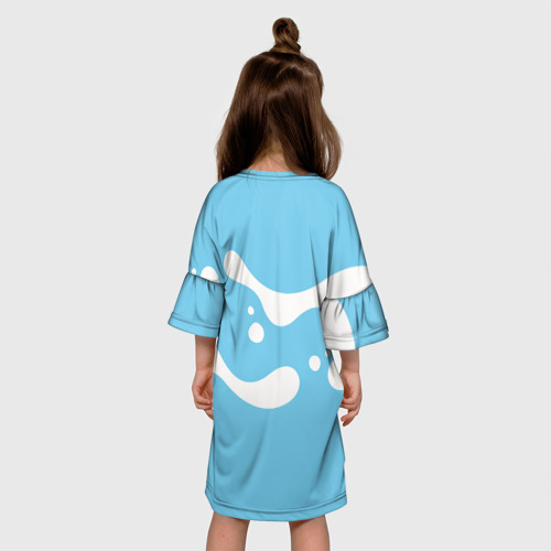 Детское платье 3D с принтом Пачка молока на    скейте, вид сзади #2