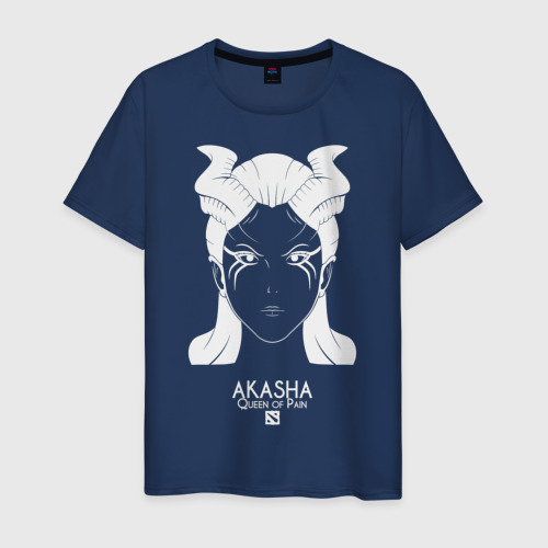 Мужская футболка хлопок Акаша из Доты 2, цвет темно-синий