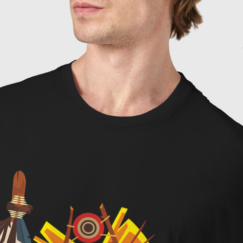 Мужская футболка хлопок Вождь краснокожих, цвет черный - фото 6