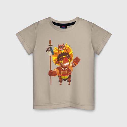 Детская футболка хлопок Вождь краснокожих, цвет миндальный