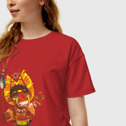 Женская футболка хлопок Oversize Вождь краснокожих - фото 2