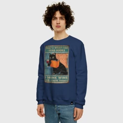 Мужской свитшот хлопок Кот ученый - фото 2